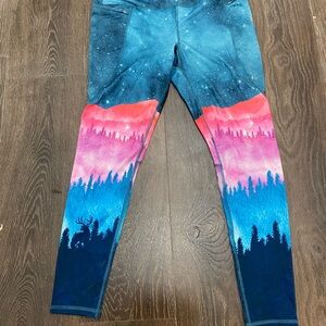 Legendary Whitetails Blue and Pink deer Leggings